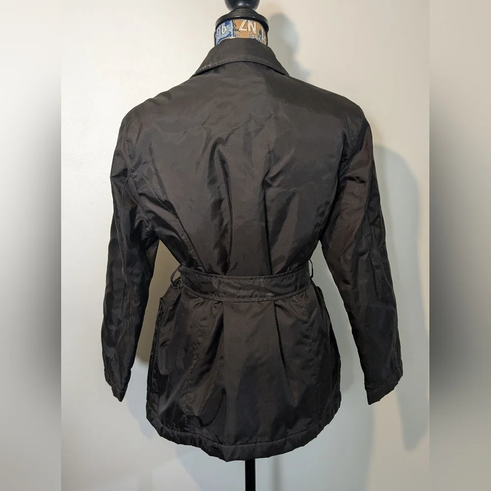 Petite Sophisticate Women's Brown Belted Puff Nylon Jacket - Picture 2 of 8